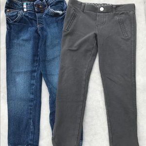 2 Pairs Carter’s girls jeans & pants 4t